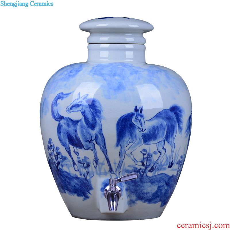 Hollow out bottle 1 catty jingdezhen ceramic bottle double collection liquor bottle empty wine bottle wine gift box