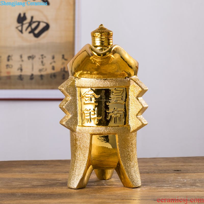 Jingdezhen 5 jins of high loading ceramic bottles ball landscape cover hip sealing small household jars wine