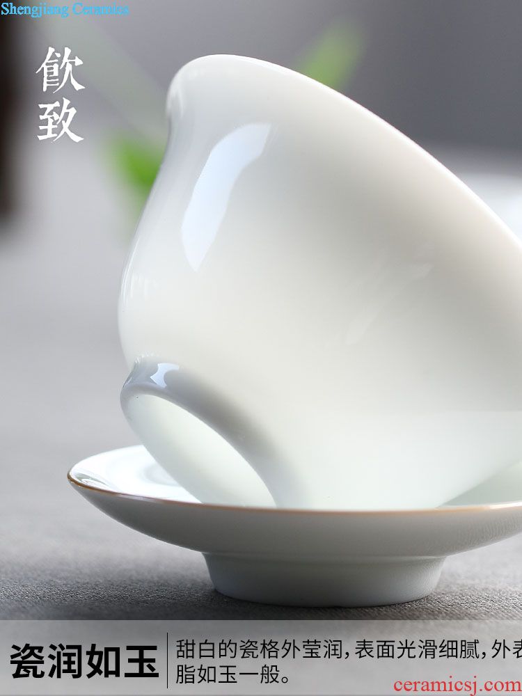 Drink to dehua white porcelain hand-painted kung fu tea cups large glass ceramics masters cup tea cup bowl tea sets