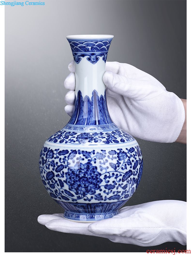 JingJun hand-sketching jingdezhen blue and white porcelain and ceramic teapot filtering kung fu tea set single pot of tea