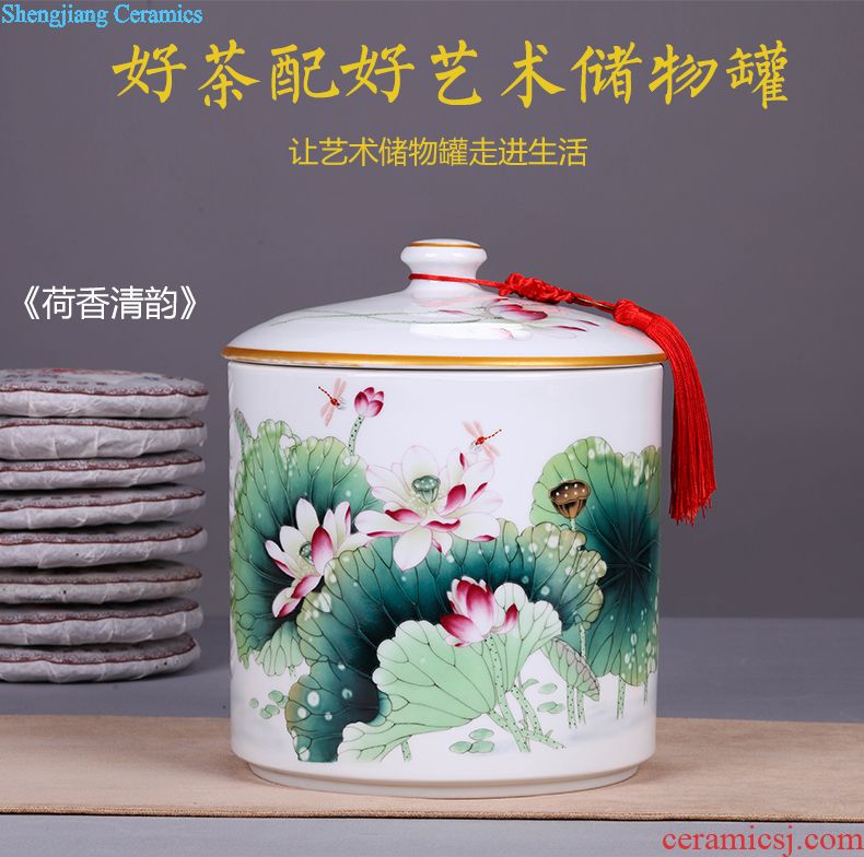 Jingdezhen ceramic blooming flowers storage tank is a large sitting room general storage POTS decorative porcelain furnishing articles