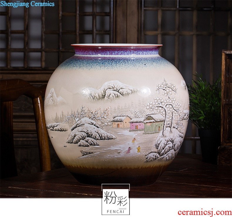 Jingdezhen ceramics vase master Chinese antique hand-painted home sitting room adornment of blue and white porcelain flower arranging furnishing articles