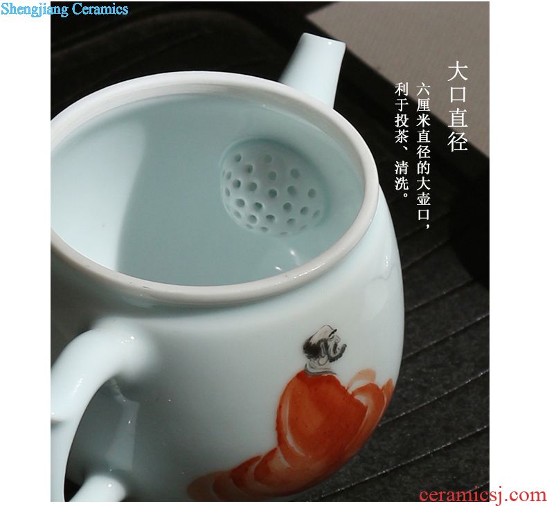 Jingdezhen ceramic bowl tea powder enamel pick flowers master single cup hand-painted kung fu tea sample tea cup individual cups