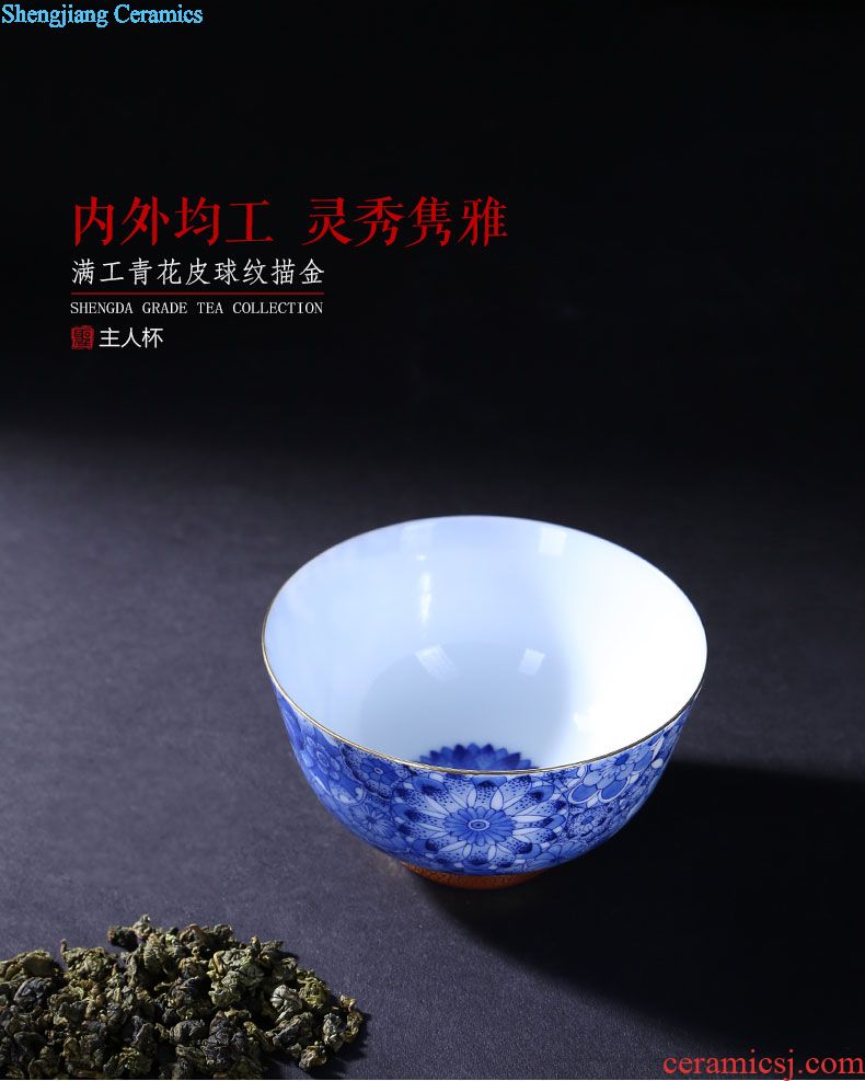 Clearance rule ceramic kung fu tea master cup hand-painted pastel radish cabbage cylinder cup jingdezhen tea cup