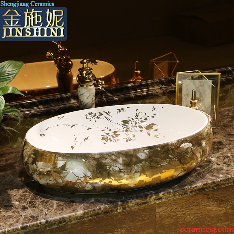 Table plate oval ceramic lavabo stage basin of Chinese style restoring ancient ways art basin toilet lavatory basin