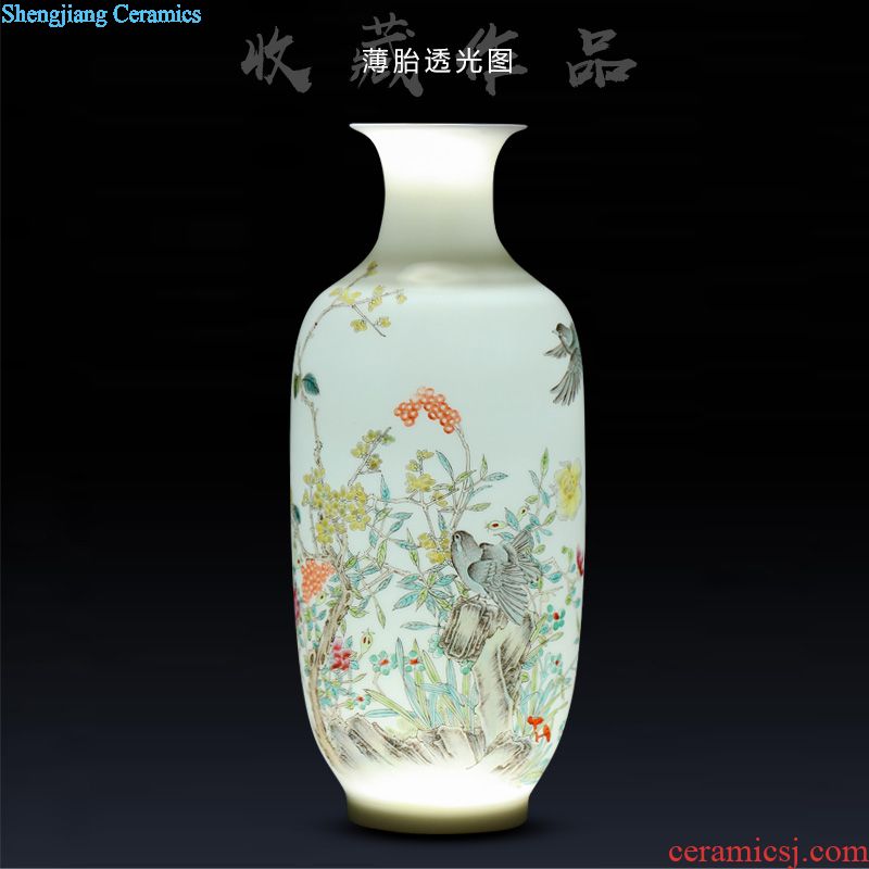 Jingdezhen ceramics antique vase manually restoring ancient ways of large vases, sitting room dry flower is placed continental red