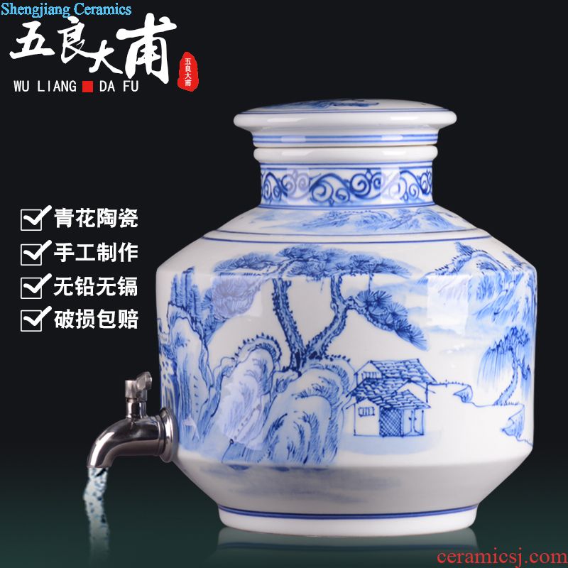 It 100 jins green glaze wine wine jar hip ceramic jars bottle 50 l ricer box