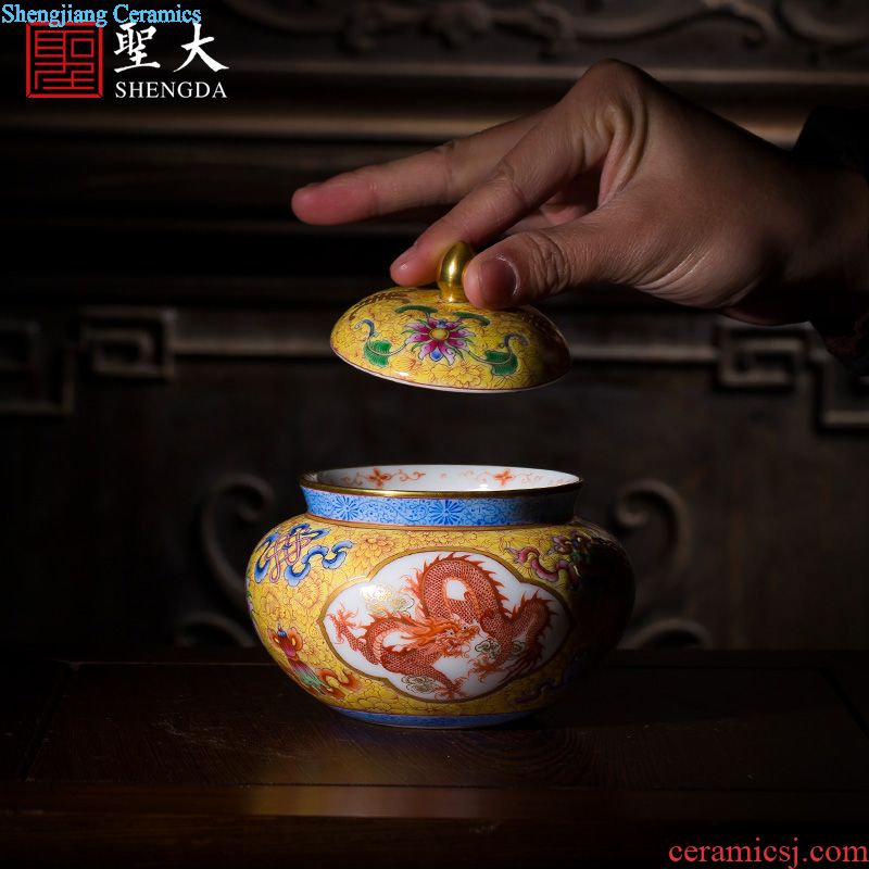 St office cup hand-painted ceramic famille rose Traditional figure 帯 cover handle tea cup all hand of jingdezhen tea service