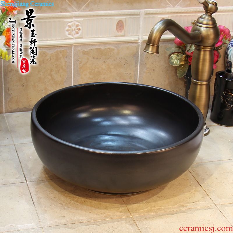 Blue and white lotus pool conjoined mop mop basin JingYuXuan ceramic mop pool under the mop pool sewage pool