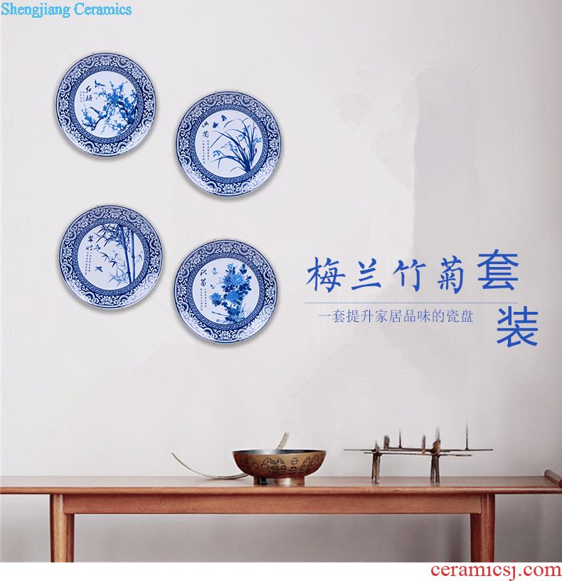 Jingdezhen ceramics decoration plate modern fashion plate hanging dish furnishing articles antique porcelain porcelain paintings