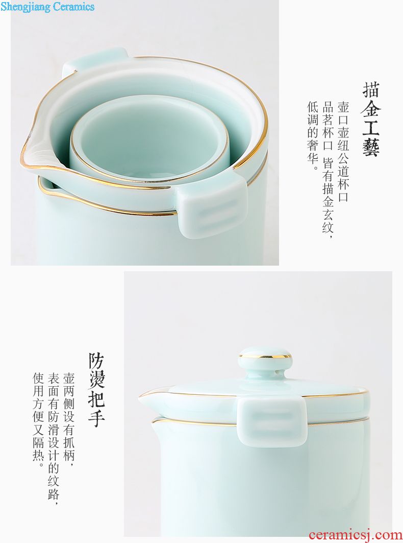 The three frequently small jingdezhen ceramic teapot kung fu tea tea S21002 manual single pot of big beauty pot