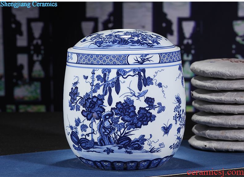 Jingdezhen ceramic contemporary and contracted sitting room place hand-painted manually restoring ancient ways of blue and white porcelain vase household decoration