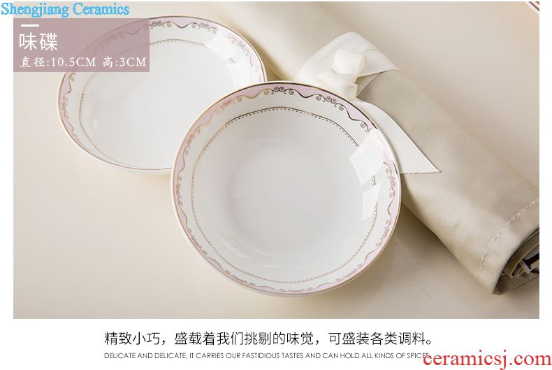 Jingdezhen dishes 56 head of high-grade ceramics tableware gift set western European bone porcelain tableware suit household