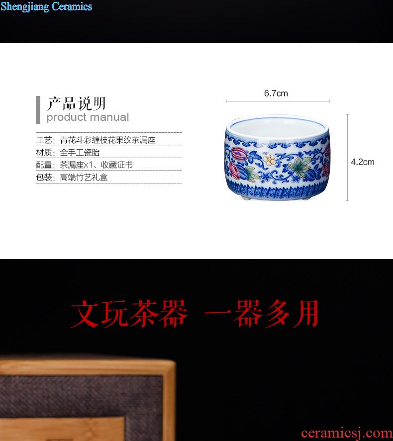 St large ceramic brush pot small hand-painted porcelain LuYan figure hair brush pot all hand made four furnishing articles