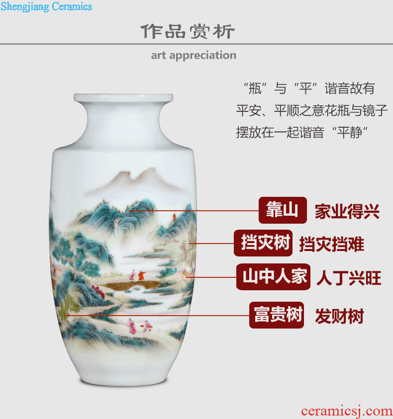 Jingdezhen ceramics vase hand-painted creative contemporary and contracted home sitting room floor furnishing articles handicraft ornament