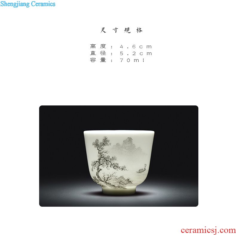 JingJun jingdezhen ceramics hand-painted color bucket cylinder cup chicken all hand sample tea cup master kung fu tea cups