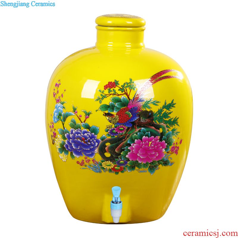 Jingdezhen ceramic jars 10 jins 5 jins of loading household hoard it liquor sealing old wine bottle is empty jar