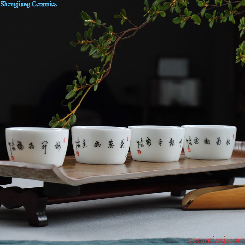 Manual jingdezhen ceramic kung fu tea cup single cup color thread flower sample tea cup hand-painted personal small tea cups