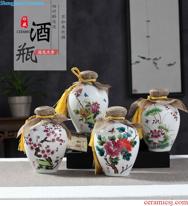 Jingdezhen ceramic barrel storage bins with cover sealing pack 5 kg10 20 jins ricer box household storage tank moistureproof worm