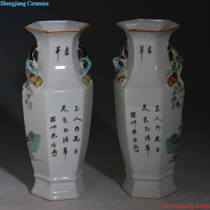 Jingdezhen hand-painted imitation kilns yuan blue and white guiguzi down hand imitation of yuan blue and white porcelain kiln porcelain jar of people