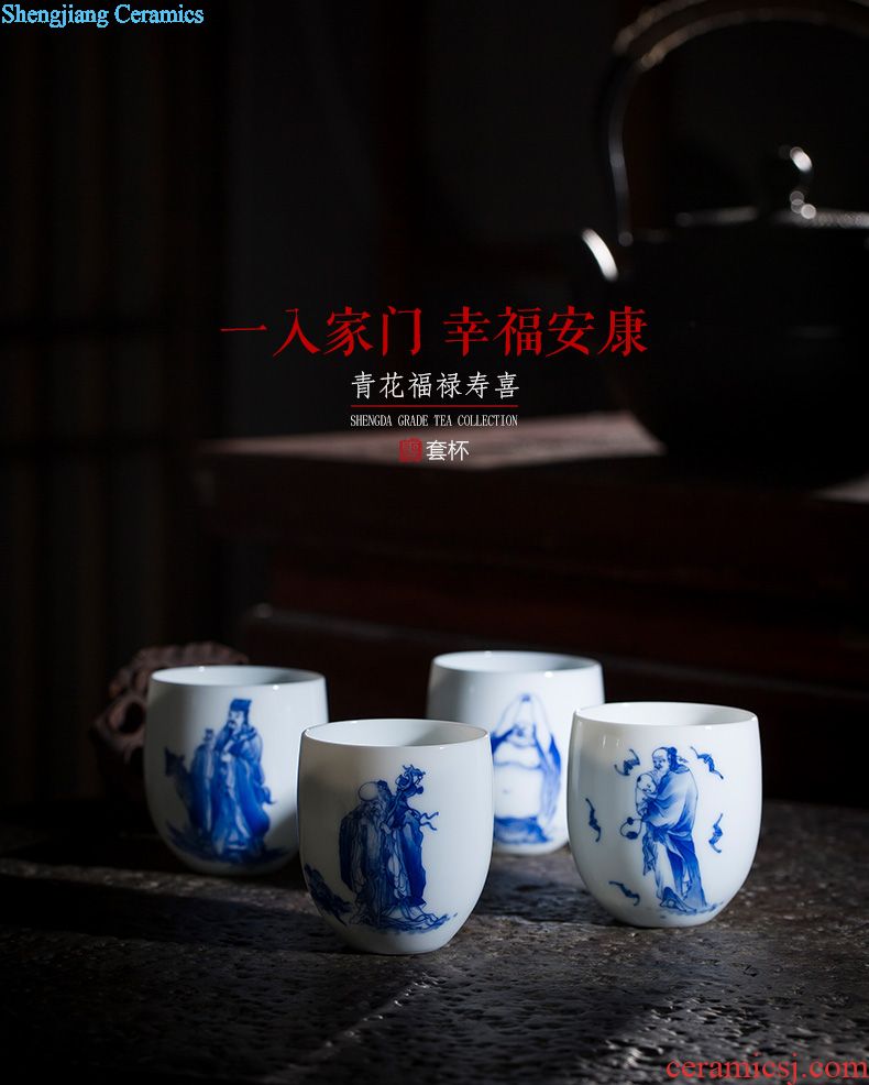 Holy big ceramic kung fu tea master cup new colour character maid hand-painted personal cup jingdezhen tea sample tea cup