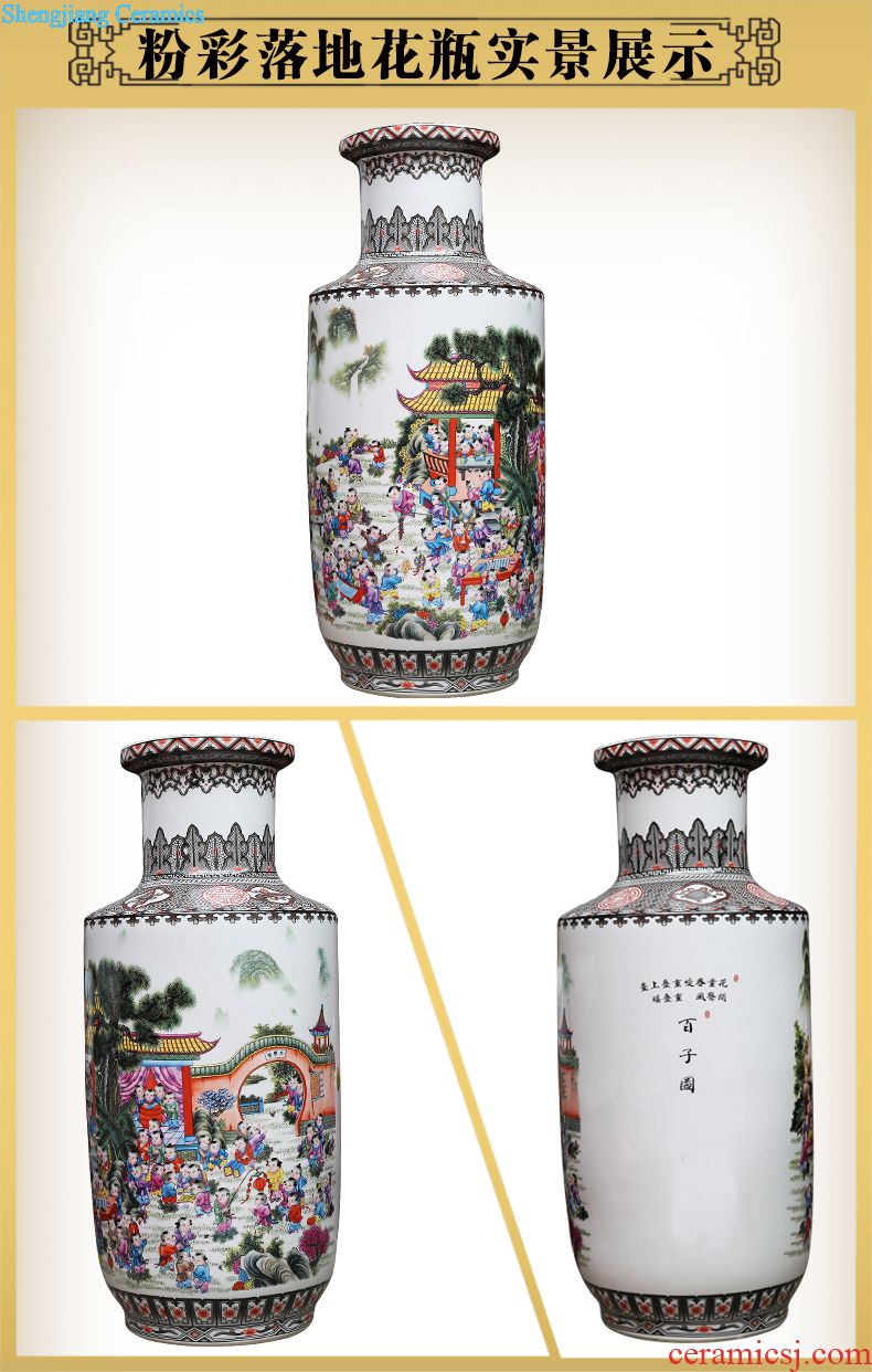 Modern Chinese jingdezhen ceramics sitting room adornment enamel decorated TV ark furnishing articles of large vase