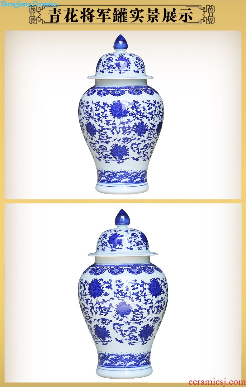 Jingdezhen ceramics vase chrysanthemum patterns home wine three-piece arranging flowers adornment hydroponic Chinese style furnishing articles