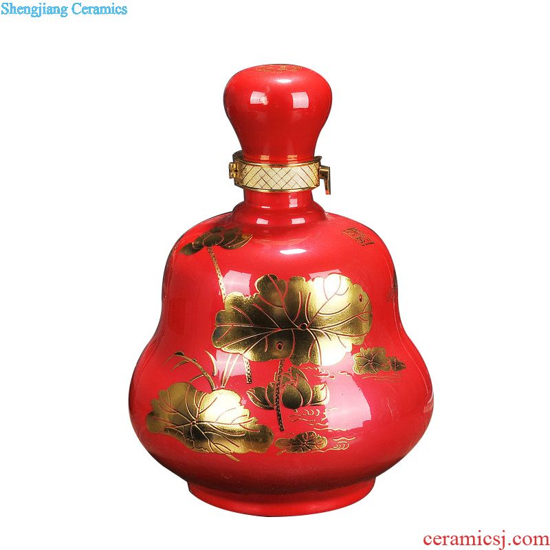 Jingdezhen ceramic jars 5 kg/20 jins possession of seal carving bottle home it antique wine hip flask