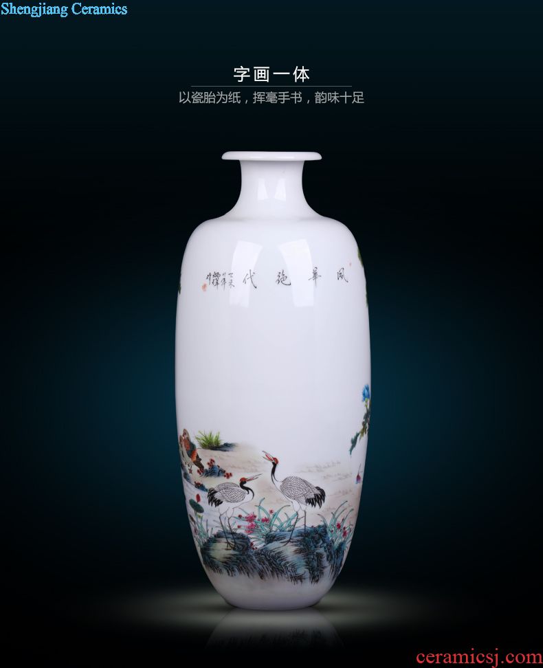 Jingdezhen ceramic handmade creative flower arranging place to live in the sitting room TV ark arts and crafts porcelain vase decoration