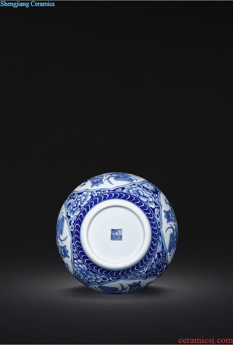Hand-painted JingJun jingdezhen ceramics crafts are blue and white porcelain vases, flower arrangement sitting room of Chinese style household decorations