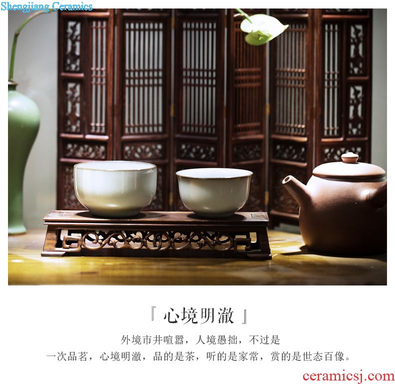 Three frequently hall your kiln crack cup a pot of two cups of jingdezhen ceramic kung fu tea set suit TZS074 portable travel