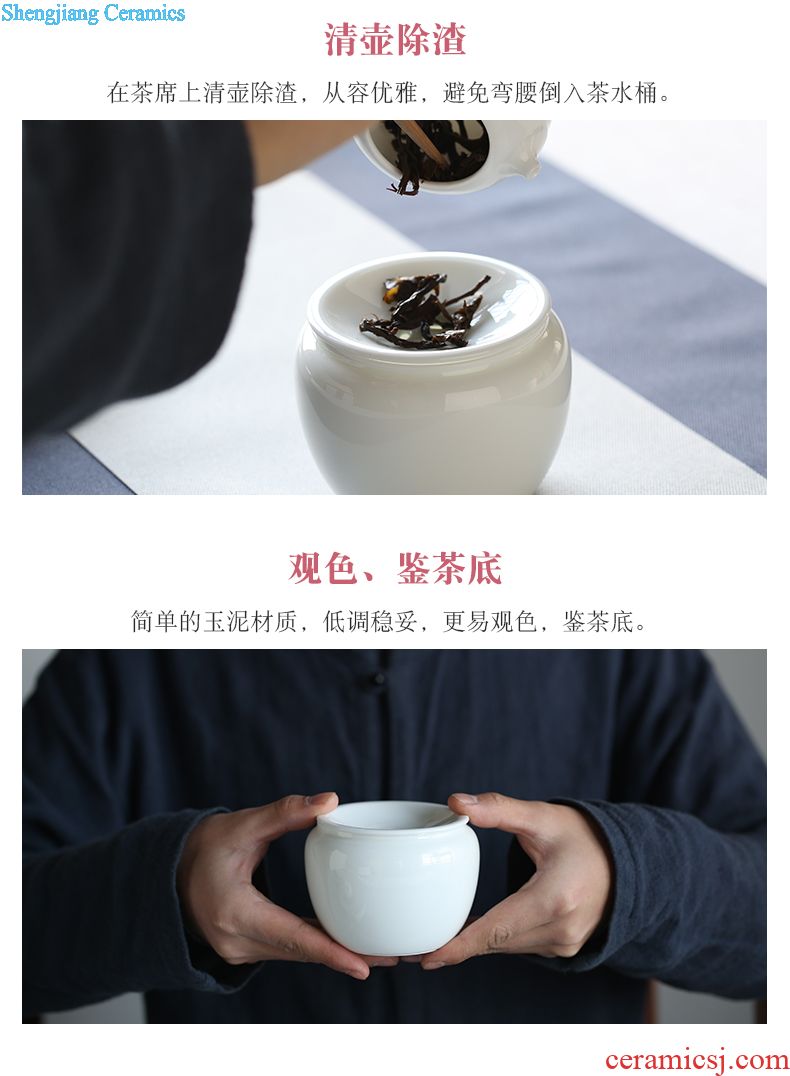 Three frequently hall fair mug Jingdezhen ceramic kung fu tea set hand-painted double blue and white tea machine spare parts tea sea