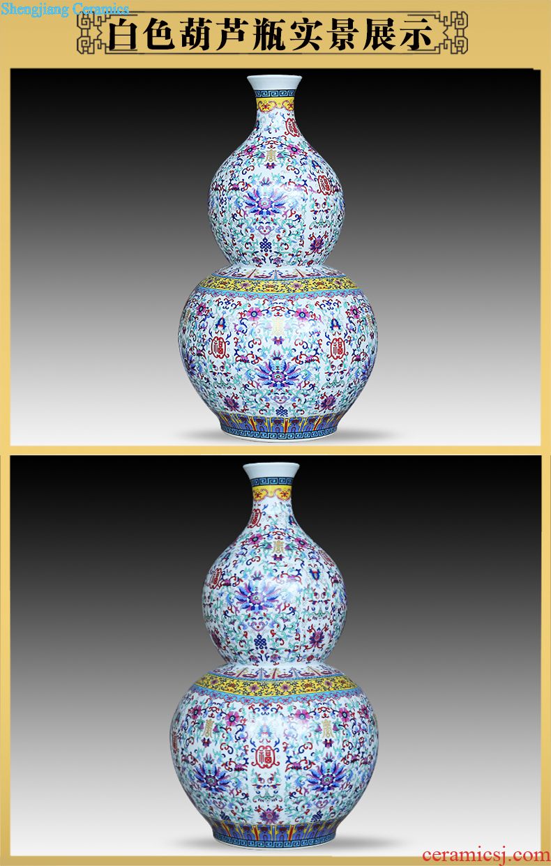 Jingdezhen ceramics powder enamel vase modern home sitting room adornment handicraft sea floor furnishing articles