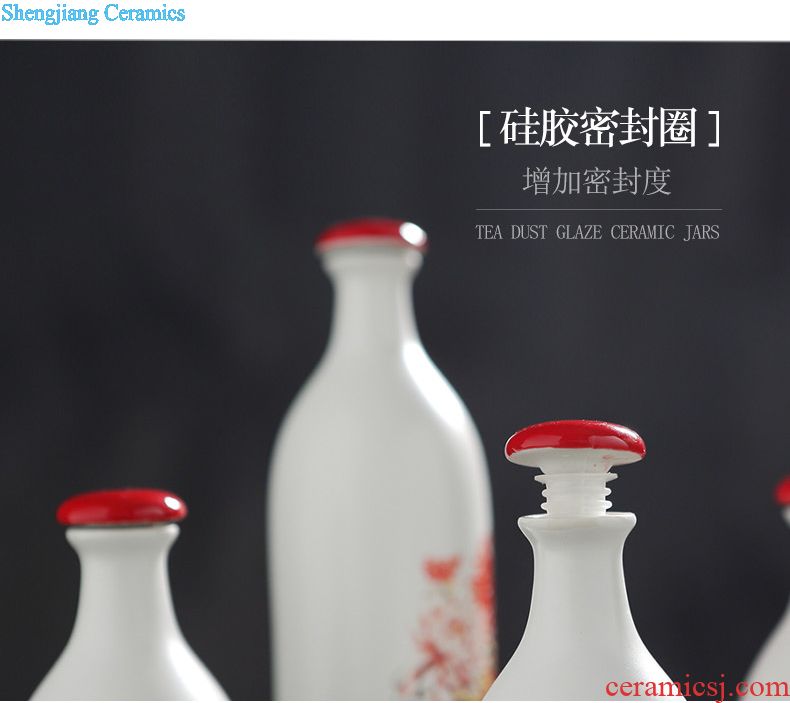 Jingdezhen ceramic jars bubble wine liquor cylinder 10 20 jins to household sealed bottles pot of barrel leader