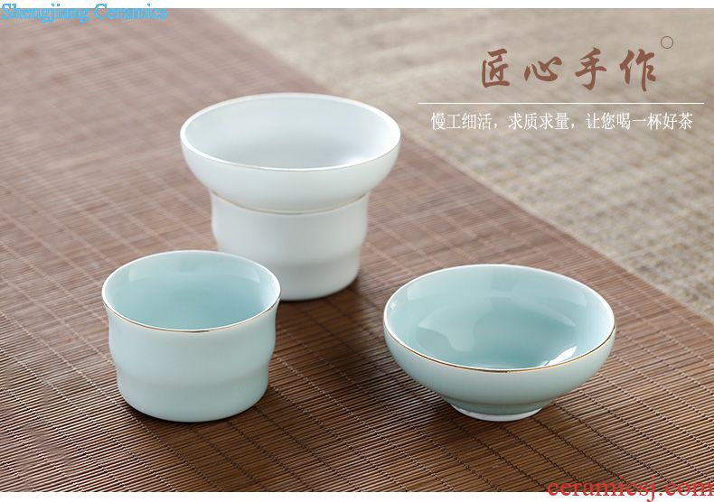 Three frequently shadow green sweet white sample tea cup Jingdezhen ceramic colour master kung fu tea cup single cup S41004