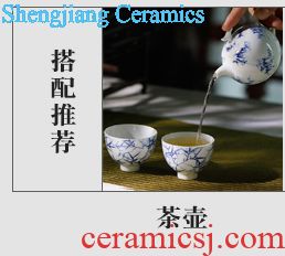 Three frequently hall jingdezhen blue and white porcelain masters cup kung fu tea cups hand-painted scenery sample tea cup TZS319 thin tea cup