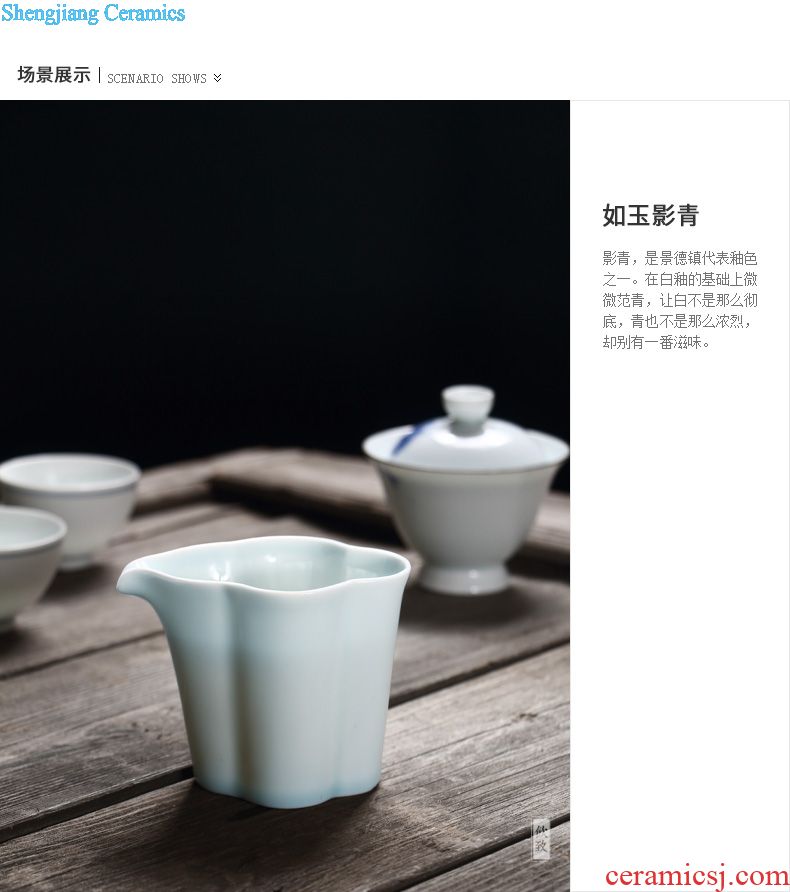 Drink to hand-painted antique tea sea of blue and white porcelain xuan wen and ceramic fair mug cup and cup kongfu tea machine accessories
