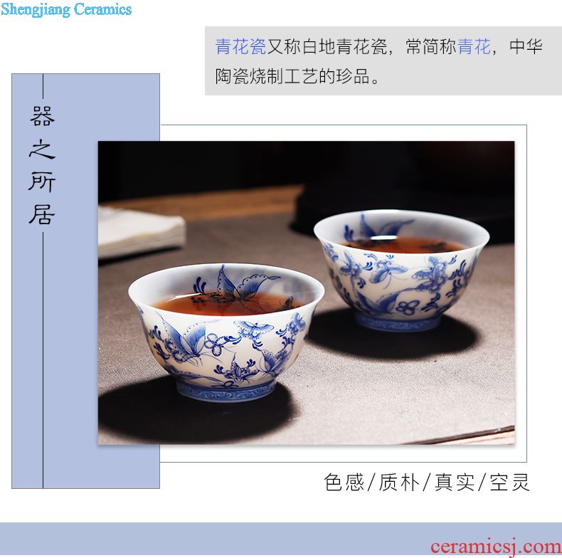 Jingdezhen hand-painted ceramic seal pot caddy powder enamel storage tanks and receives kung fu tea accessories