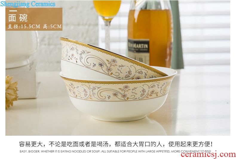 Dishes suit of jingdezhen ceramic tableware ikea Chinese style originality bone porcelain bowl of Korean tableware wedding housewarming gift