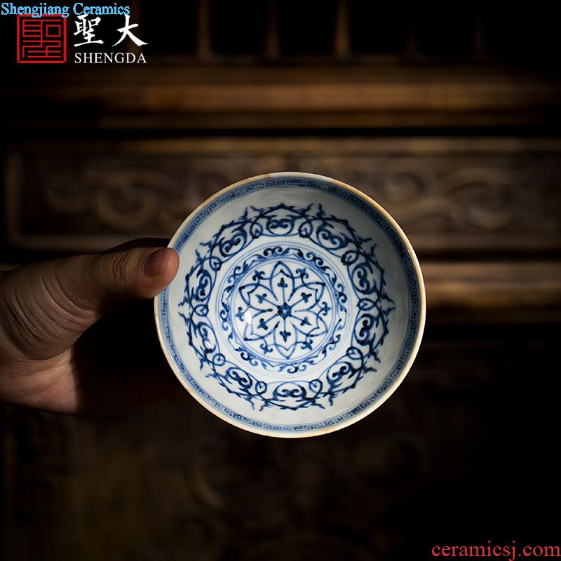 Santa teacups hand-painted ceramic kungfu jingdezhen blue and white landscape best cup manual sample tea cup, master cup of tea