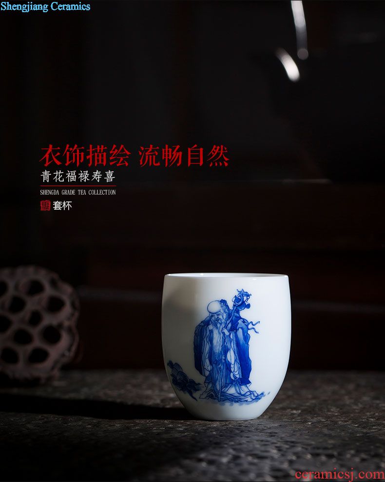 Holy big ceramic kung fu tea master cup new colour character maid hand-painted personal cup jingdezhen tea sample tea cup