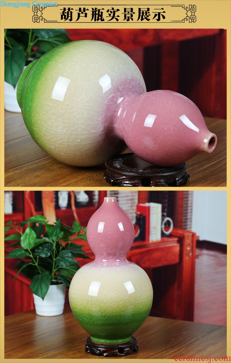 Jingdezhen ceramics hollow-out pastel floret bottle furnishing articles contemporary and contracted sitting room home decoration wedding gift