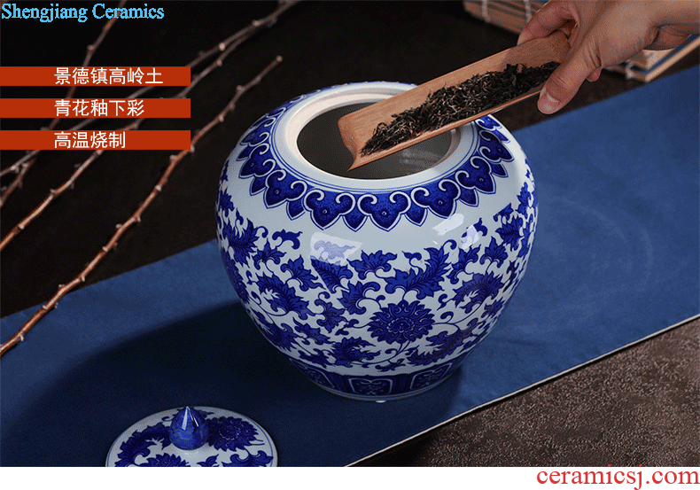 Jingdezhen ceramic tea packaging gift box bulk up tea caddy puer tea pot common seal