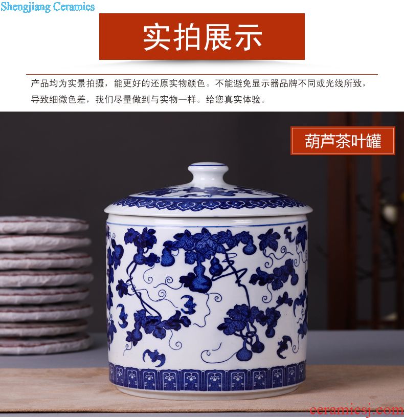 Jingdezhen ceramic household caddy large seven loaves puer tea pot containing porcelain tea pot seal