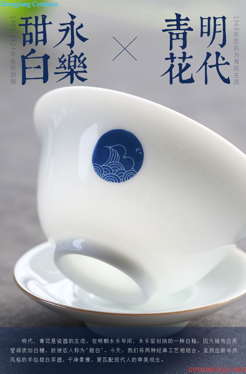 Drink to dehua white porcelain ceramic large sample tea cup flora cup of Chinese tea master cup single cup kung fu tea cups