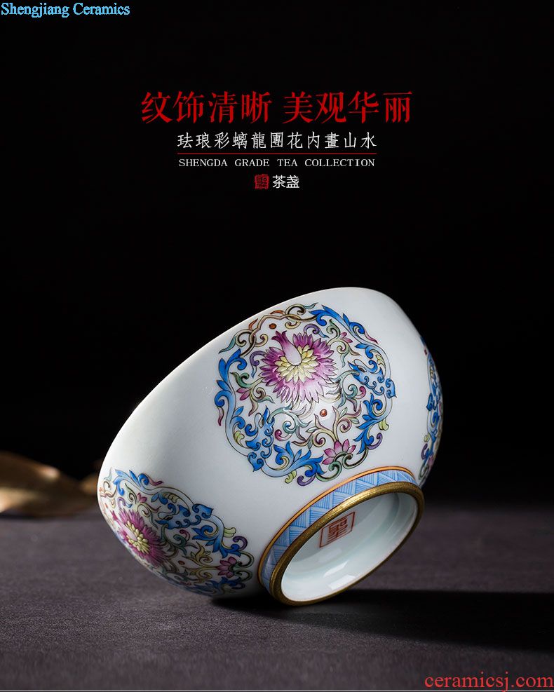 St large ceramic three tureen teacups hand-painted the butterfly figure tureen all hand jingdezhen blue and white porcelain is kung fu tea set