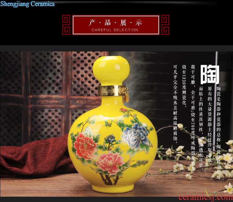 Jingdezhen ceramic jar archaize home bubble wine liquor seal it hoard with leading glass jars