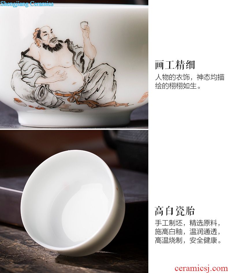 Santa mooring boat tougue buy blue and white pine bluff hand-painted ceramic cover all hand jingdezhen kung fu tea accessories