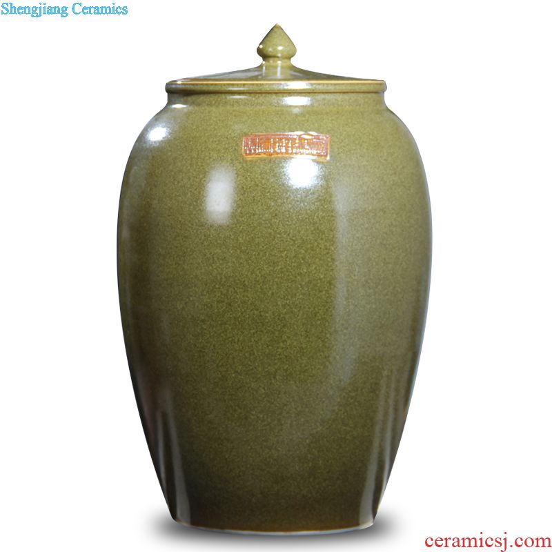 Jingdezhen ceramic barrel ricer box 30 50 kg pack household moistureproof cylinder cylinder tank storage jar of pickles with cover