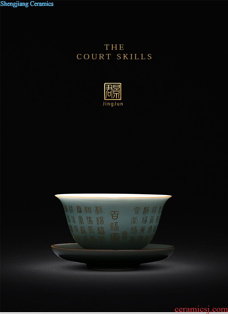 JingJun Jingdezhen ceramic blue all hand sample tea cup Kung fu tea cups master cup personal cup